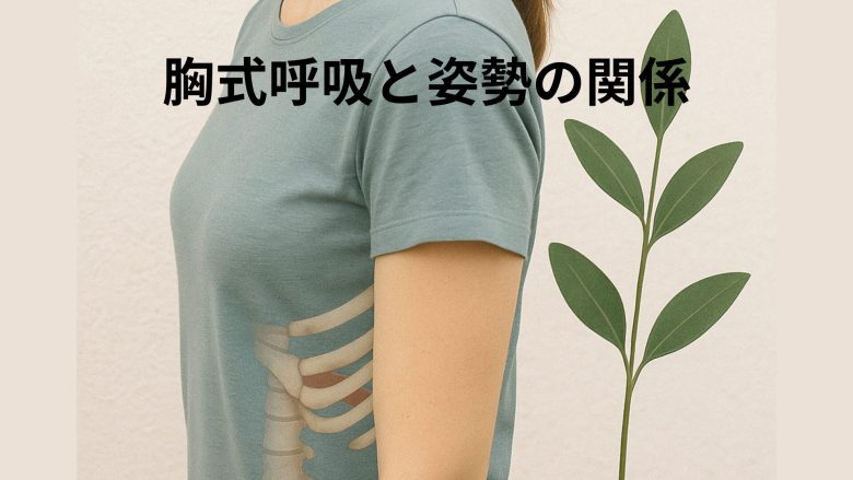 胸式呼吸と姿勢の図解