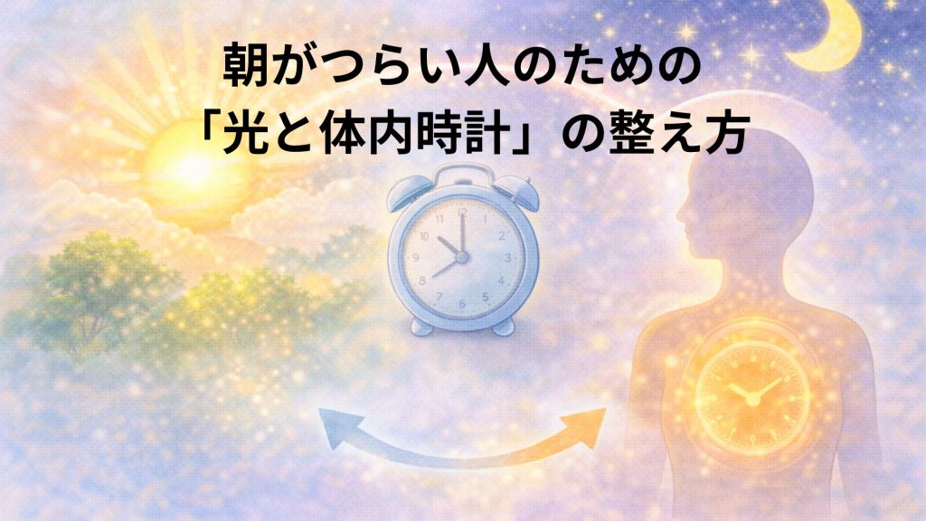 体内時計と朝日と夜のイメージ画像