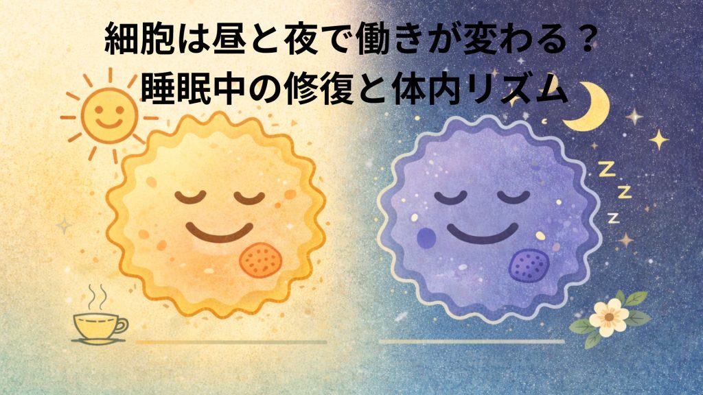 細胞の昼と夜の働きのイメージ画像