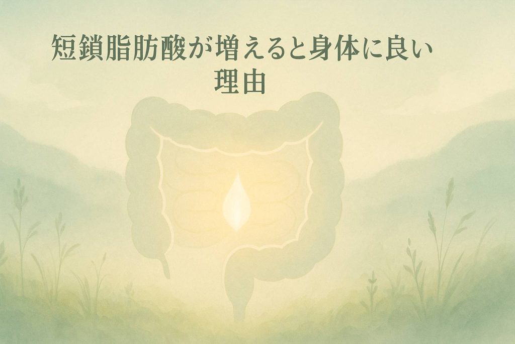 腸内の短鎖脂肪酸が腸の中で働いている様子の画像