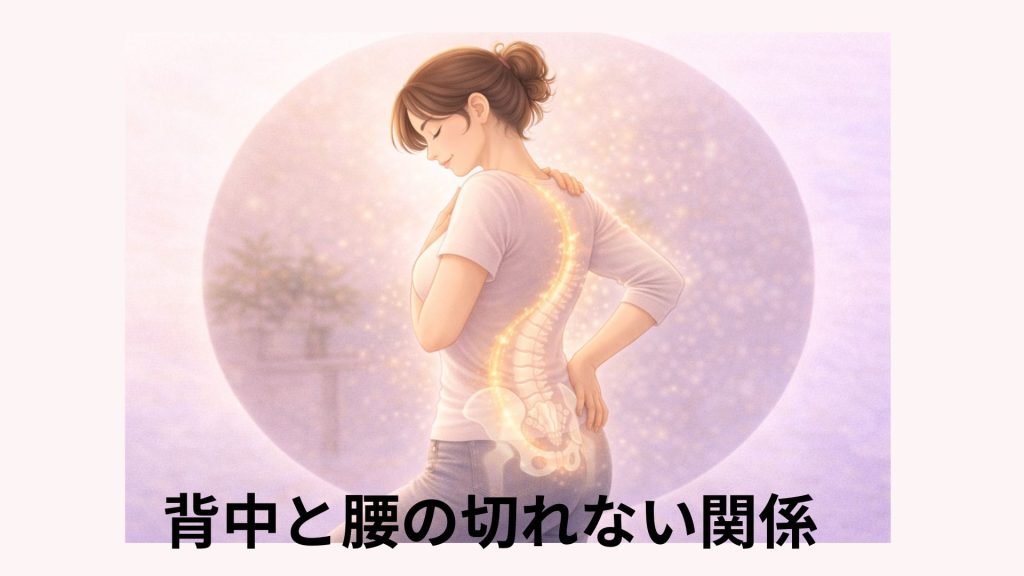 背中と骨盤のつながりがわかるイメージ画像