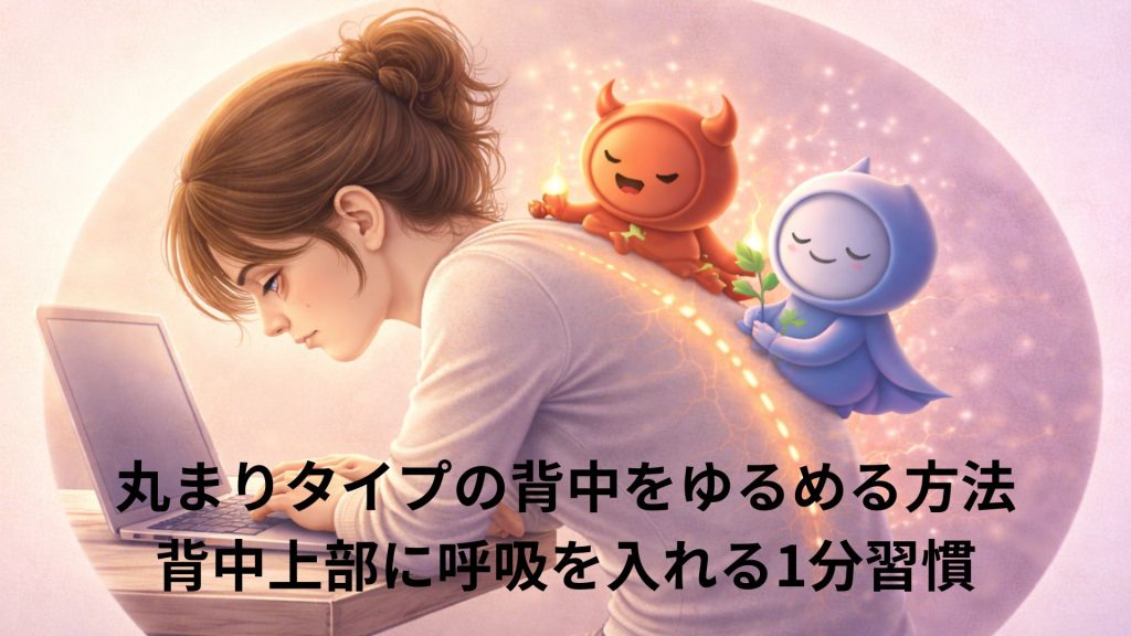 丸まった背中の人のイラスト画像