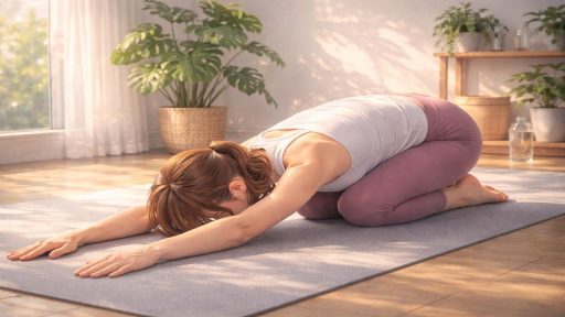 ピラティスのチャイルドポーズ画像