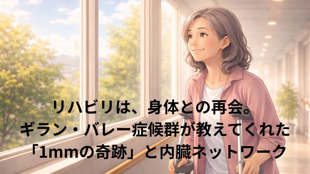 リハビリをした松葉杖の女性が希望を持っている様子