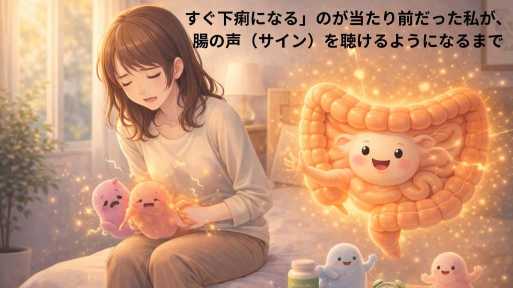 お腹が痛いときと、腸とコミュニケーションが取れるイメージ画像