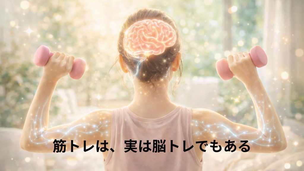 脳と筋トレしている人の画像