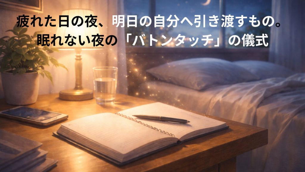 机と今日はここまでと仕事を終えた夜の画像