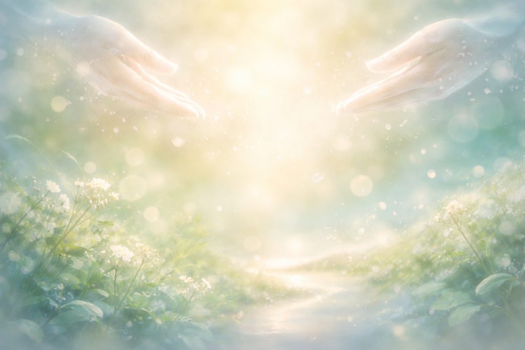 両手を差し伸べて温かく見守るイメージ画像