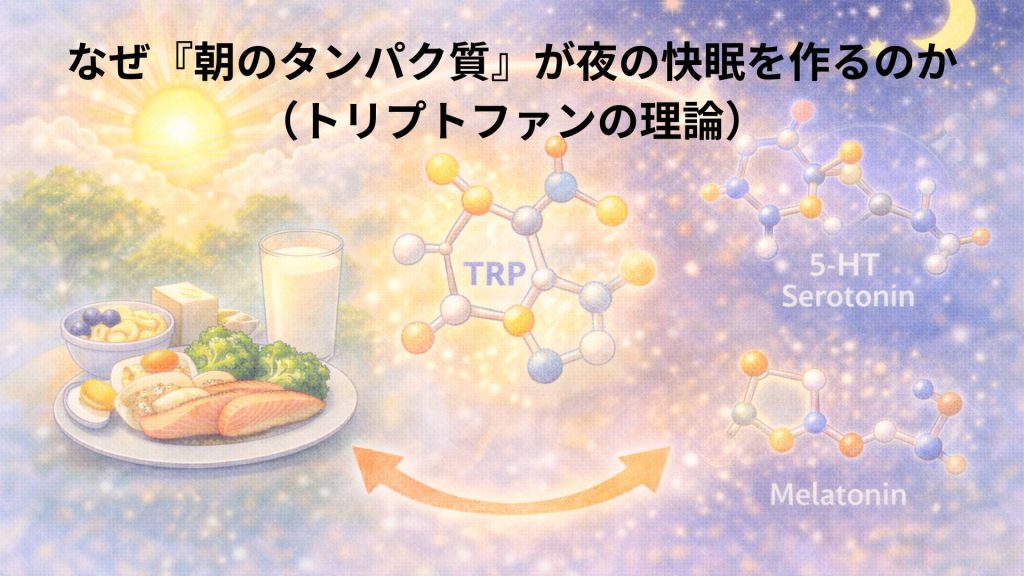 朝食とトリプトファンと睡眠のイメージ画像