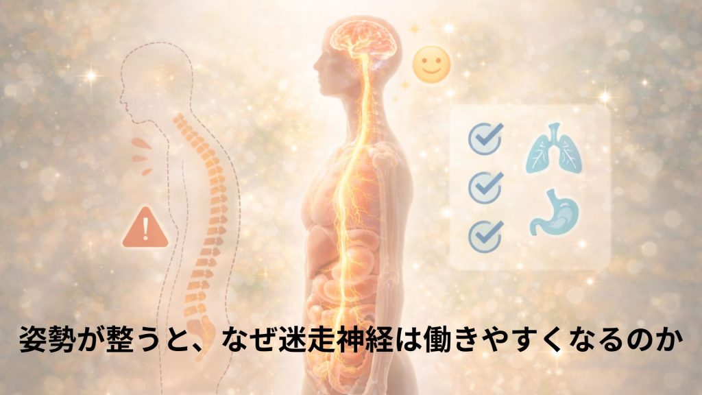 迷走神経のイメージと悪い姿勢のイメージ画像