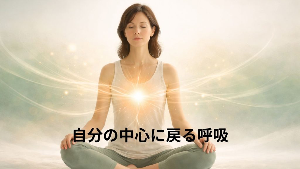 呼吸をしながら自分と身体のつながりを感じるイメージ画像