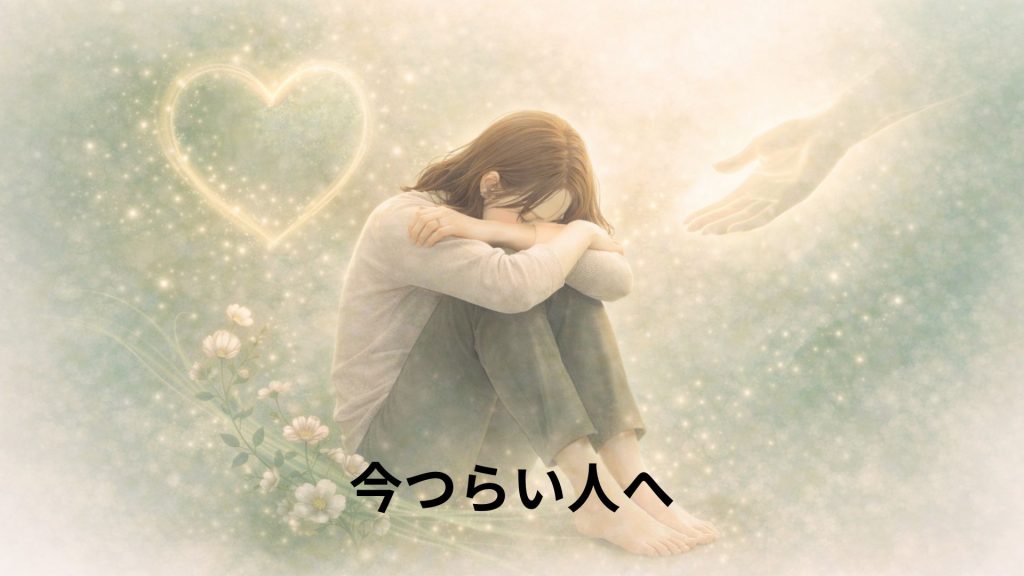 つらそうな人へ手を差し伸べる優しいいイメージ画像