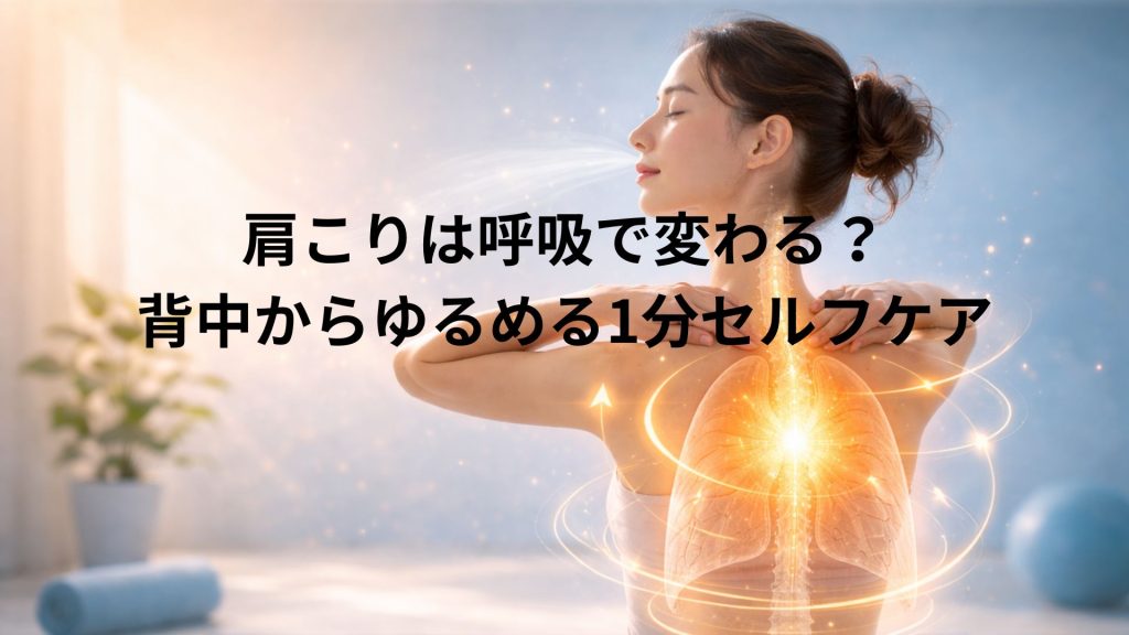 呼吸で肋骨が広がって背中が温かくなるイメージ画像